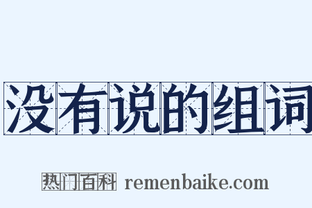 没有说的组词是什么意思的图片